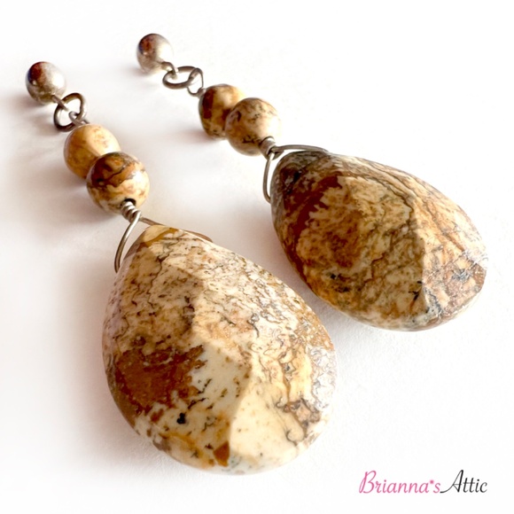 Picture Jasper Dangle Drop Handmade Earrings for Women - Picture 7 of 7
